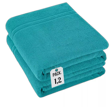Pack of 2 Extra Large Super Jumbo Bath Sheets 100% Egyptian Cotton Super Soft Luxury Towel (100 x 200 cm) Towelsworld